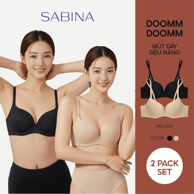 Combo 2 Áo Lót Mút Dày Siêu Nâng Ngực Màu Trơn Basic Doomm Doomm By Sabina NBA23002 (tương tự SBA7998)