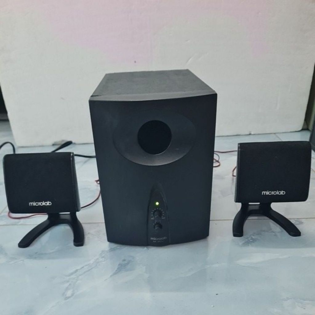 BỘ LOA VI TÍNH 2.1 MICROLAB, model: M-300, ĐÃ GẮN BLUETOOTH 5.0, vỏ sơn lại , hàng đã qua sử dụng