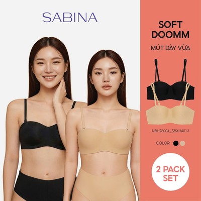 Combo 2 Áo Lót Cúp Ngang Mút Vừa Có Gọng Màu Trơn Doomm Soft Doomm Body Bra By Sabina NBH23004 (Giống SBXH4013)