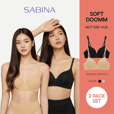 Combo 2 Áo Lót Không Gọng Mút Dày Vừa Màu Trơn Soft Doomm By Sabina NBH23003 (Giống SBXH9216)