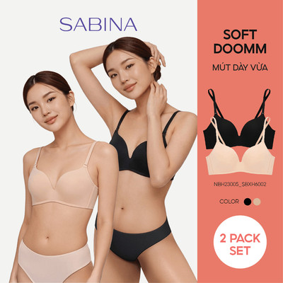 Combo 2 Áo Lót Không Gọng Mút Dày Vừa Màu Trơn Soft Doomm By Sabina SBXH6002