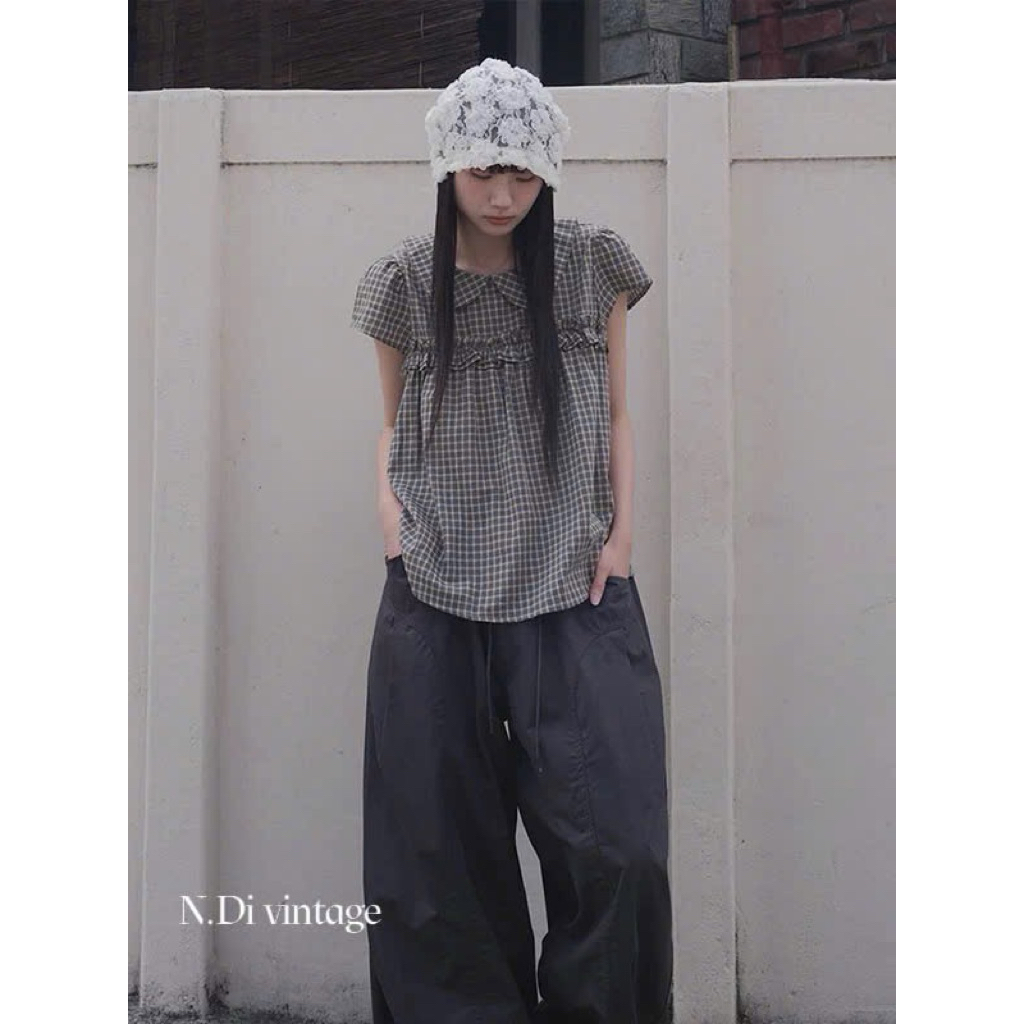 [Pre oder] 𝐑𝐨𝐲𝐞𝐞 𝐜𝐥𝐨𝐬𝐞𝐭 | 139 ÁO THÔ KẺ CARO CỔ SEN F18 CHUẨN QCCC L1 FOMR BABYDOLL