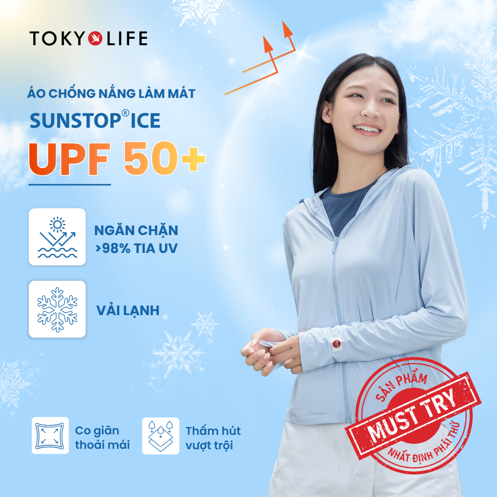 Áo Khoác Chống Nắng Chống Tia UV Nữ Sunstop Ice Mát Lạnh Thoáng Khí 40000092 F9UVJ089P - TOKYOLIFE