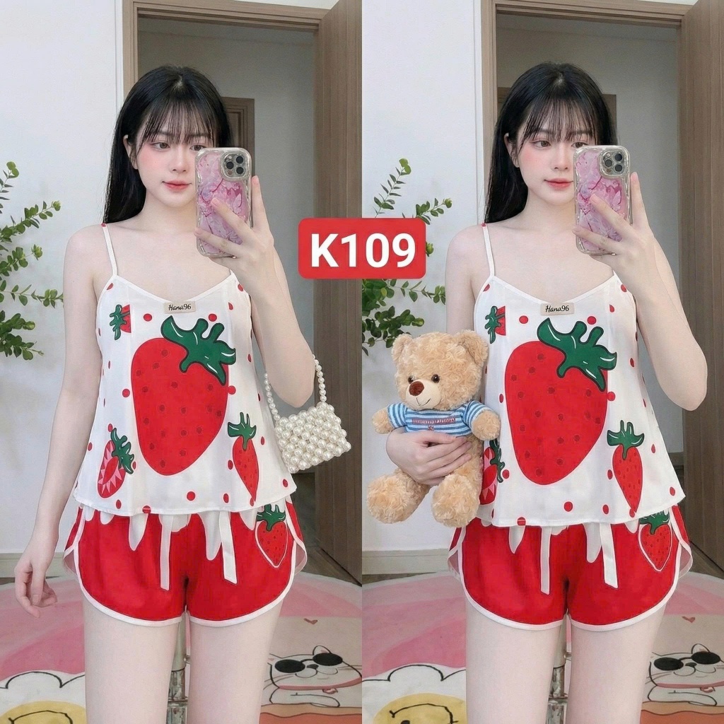 Bộ đồ ngủ pyjama, bộ đồ mặc ở nhà K1, bộ 2 dây lụa Latin | BigBuy360 - bigbuy360.vn
