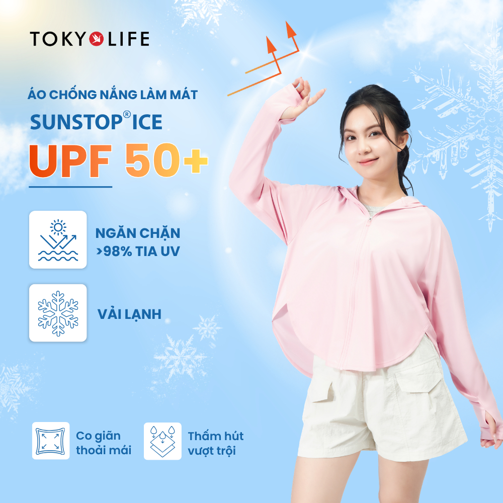 Áo Khoác Chống Nắng Chống Tia UV Nữ Sunstop Ice Làm Mát Mũ Rộng Vành 40003400- TOKYOLIFE