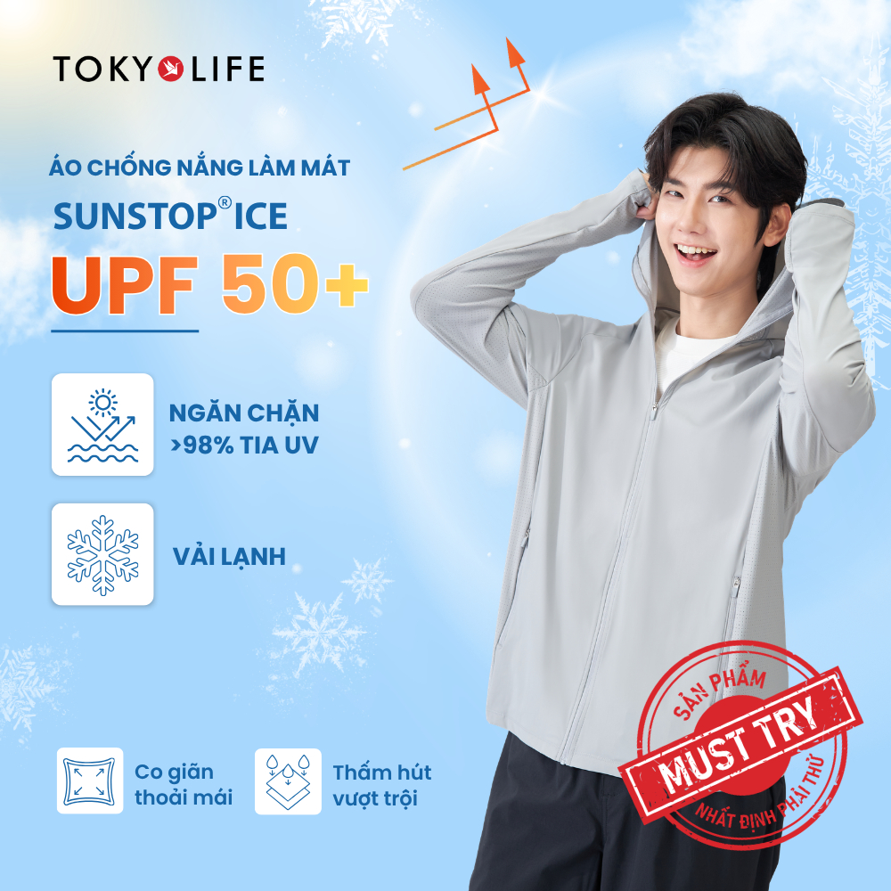 Áo Khoác Chống Nắng Chống Tia UV Nam Sunstop Ice Chất Su Mát Lạnh Thoáng Khí 40003401 - TOKYOLIFE