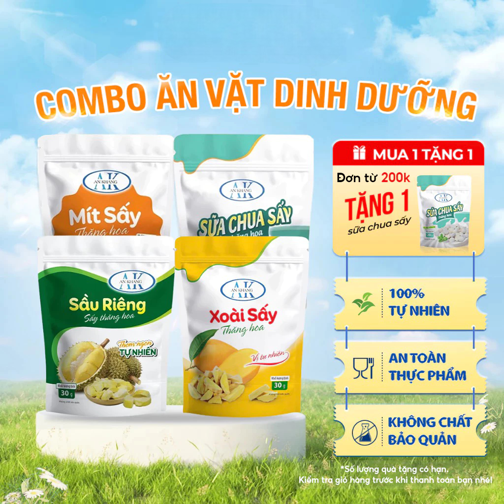 [Laifarm] Ăn vặt dinh dưỡng không đường 100% trái cây sấy thăng hoa  AnKhang Foods