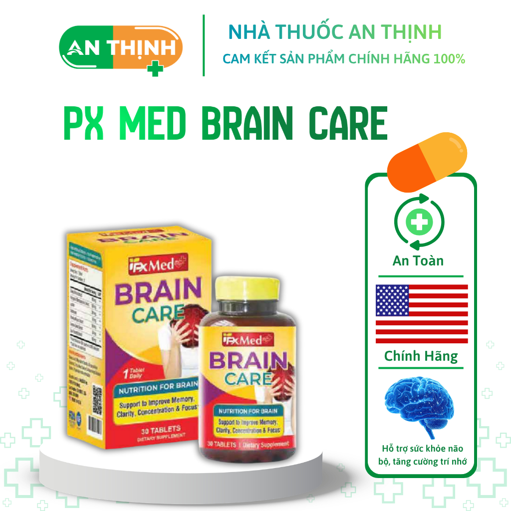 Viên uống iPxMed Brain Care 30 viên – hỗ trợ trí nhớ, tập trung, bổ sung dưỡng chất cho não