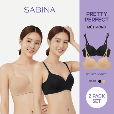 Combo 2 Áo Lót Không Gọng Mút Đệm Mỏng Vừa Basic Pretty Perfect By Sabina SBXU8301 (Giống NBU23008)