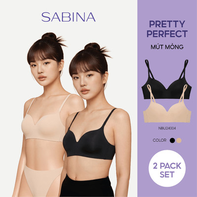 Combo 2 Áo Lót Mút Mỏng Không Gọng Không Viền May Màu Trơn Braless Pretty Perfect By Sabina NBU24004