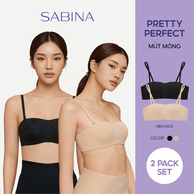 [Độc quyền Online] Combo 2 Áo Lót Không Gọng Mỏng Vừa 1.5 cm Cup Ngang Không Viền May Pretty Perfect By Sabina NBU24005