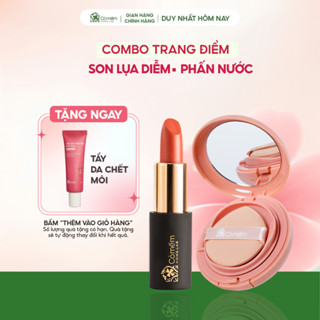 Combo Trang Điểm Tự Nhiên Son Lụa Diễm Và Phấn Nước Thuỷ Tinh Cỏ Mềm