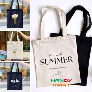 Túi vải canvas có khóa kéo A4 - Túi tote nam nữ nhiều lựa chọn, hình in sắc nét Handy Mart