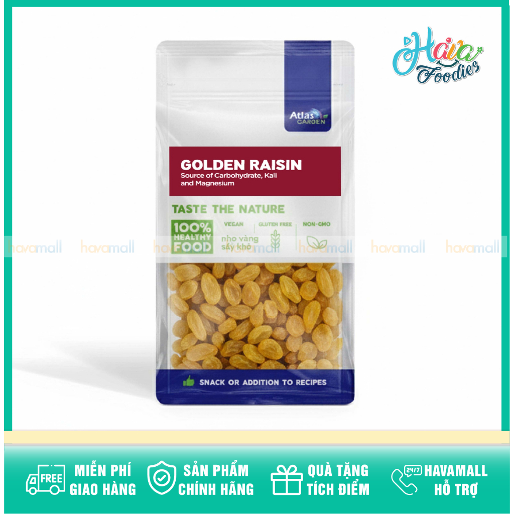 Nho Vàng Sấy Nhập Khẩu Mỹ Atlas Garden 265g – Atlas Garden Golden Raisin