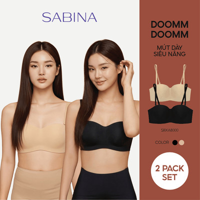 Combo 2 Áo Lót Cúp Ngang Mút Dày Siêu Nâng Ngực Màu Trơn Doomm Doomm Body Bra By Sabina SBXA8000