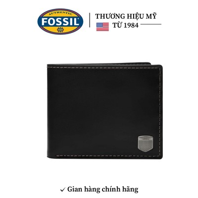 Ví da nam Fossil HAYES ML4647001, Bifold với cánh gập đựng ID, da thật màu đen, 10.8cm x 1.27cm x 10.16cm