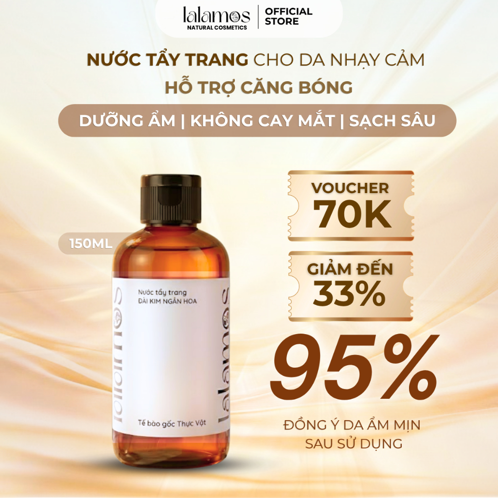 Nước Tẩy Trang LALAMOS Đài Kim Ngân Hoa Sạch sâu Cấp Ẩm 150ml