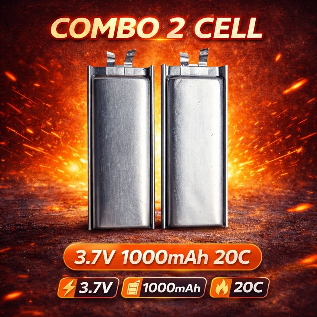 🔥 Combo 2 Cell Pin LiPo 3.7V 1000mAh 20C – Cell 902050