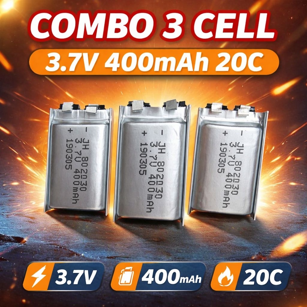🔋 COMBO 3 CELL PIN LIPO 3.7V 400mAh mã 802030