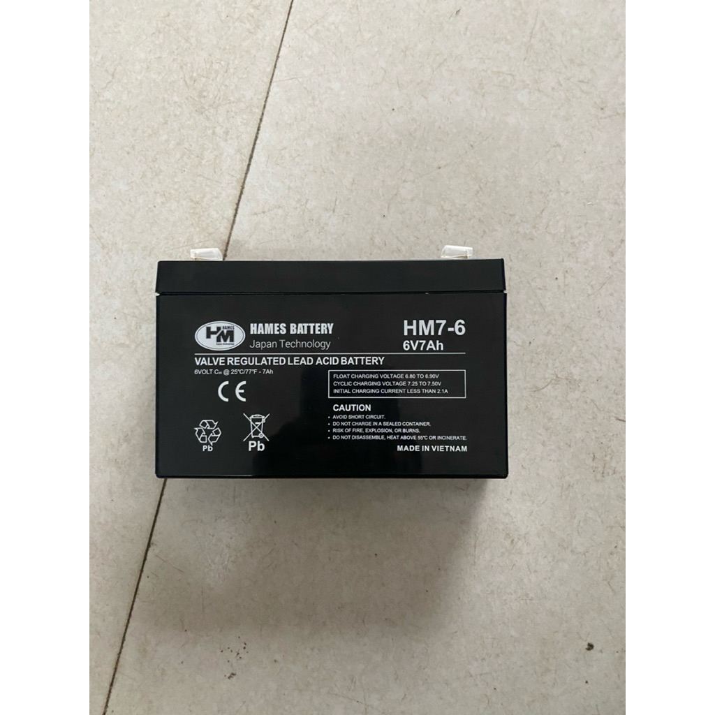 Bình lắp cho cân điện tử, quạt tích điện, xe điện trẻ em…6V7Ah