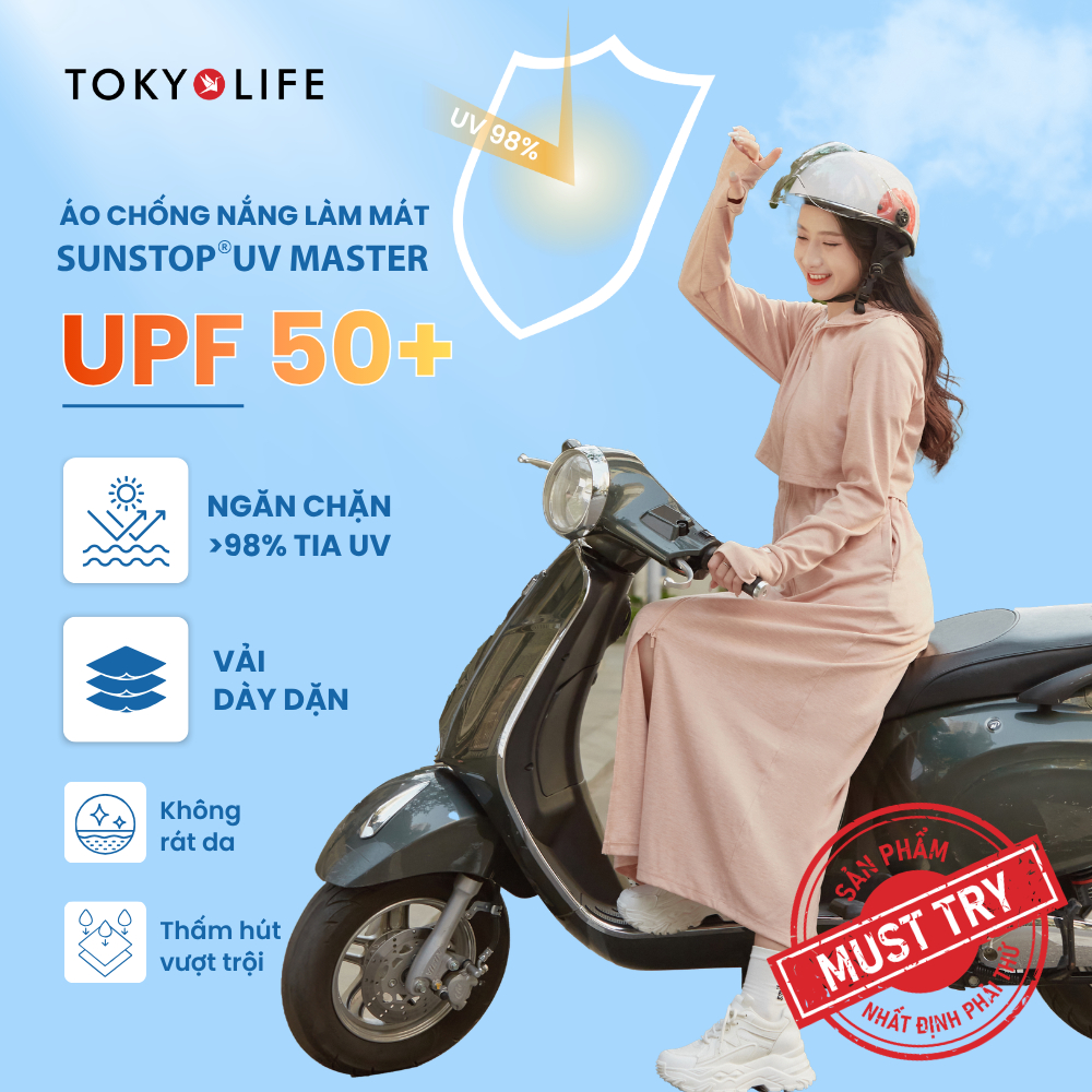 Áo Khoác Chống Nắng Chống Tia UV Nữ Dáng Dài Sunstop UV Master Thoáng Mát Dày Dặn 40000096 F9UVC011P