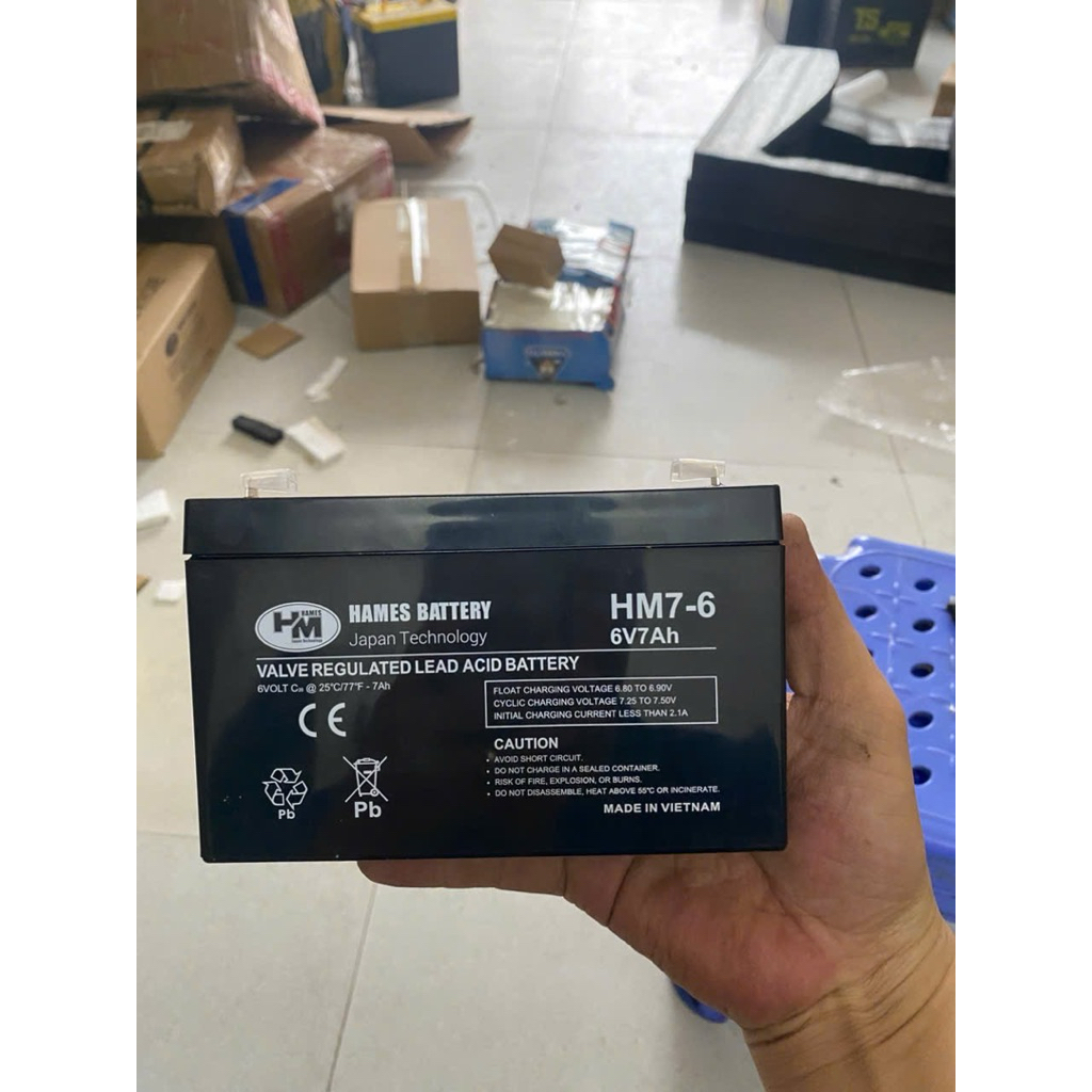 Bình 6V-7Ah chính hãng. Lắp cho xe điện, cân điện tử, quạt sạc, điện sạc,..