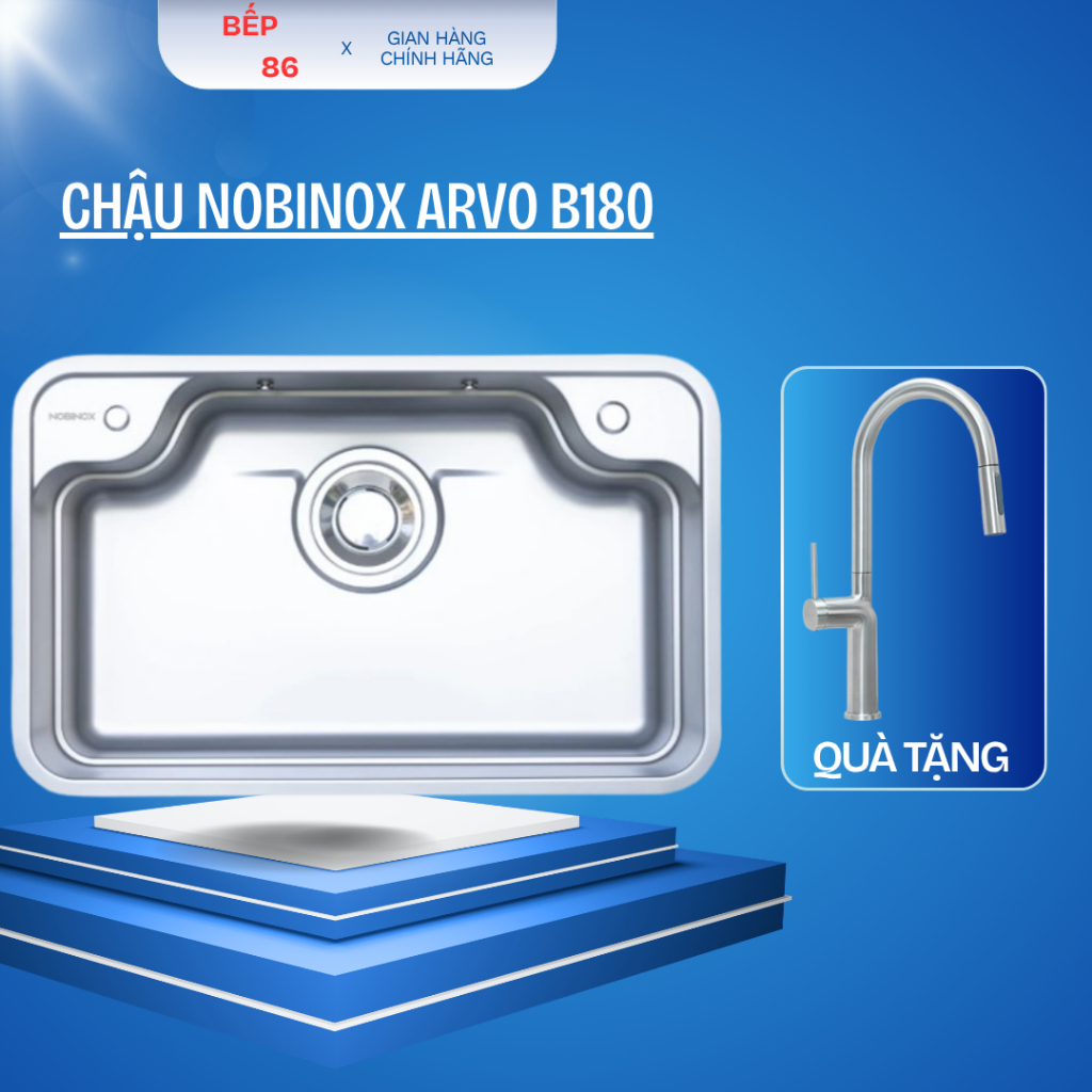 Chậu rửa bát NOBINOX ARVO B180 | HÀNG CHÍNH HÃNG NOBILI - NOBINOX