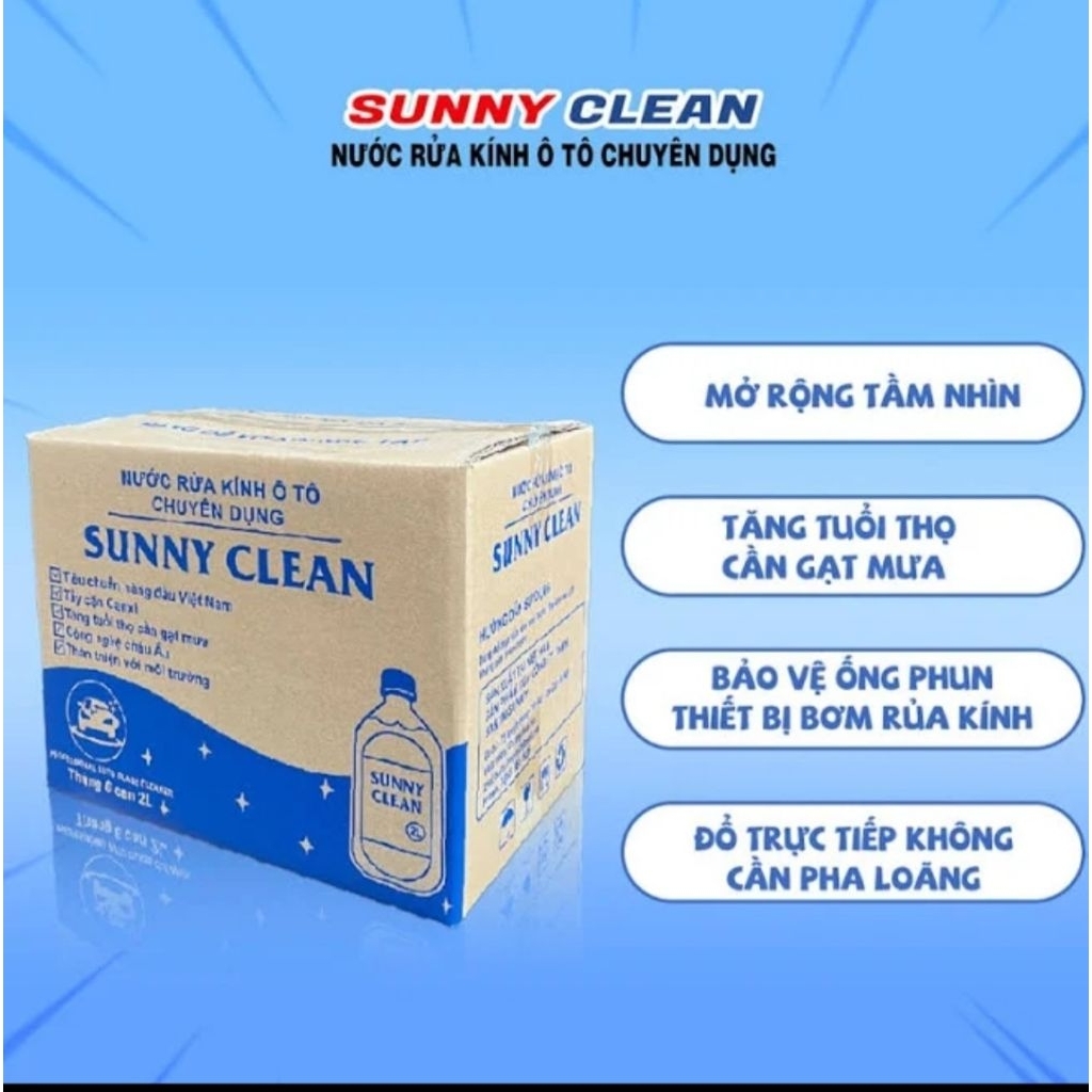 Thùng 6 chai nước rửa kính ô tô chuyên dụng Sunny Clean