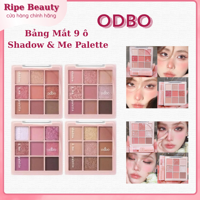 Bảng Phấn Mắt Odbo 9 Ô Shadow Me Vỏ Hồng Palette Odbo Cosmetics