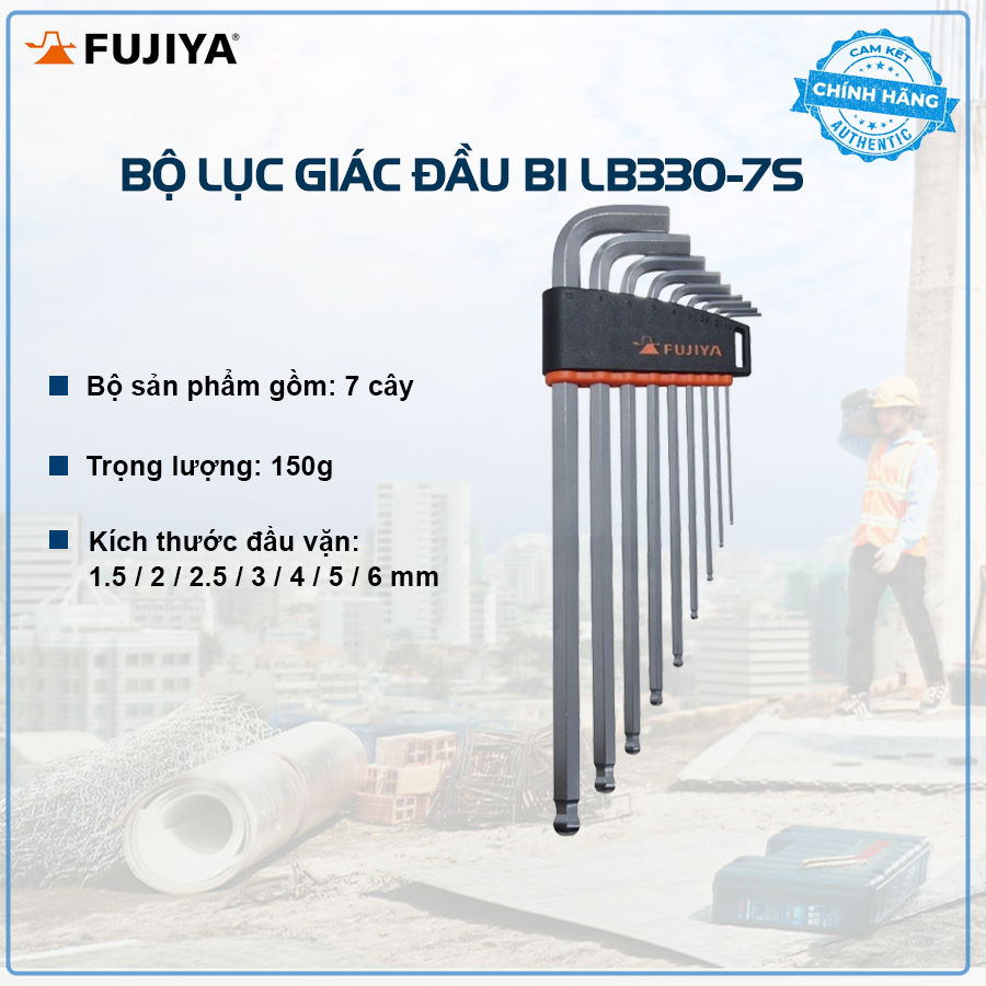 1.5-6mm Bộ lục giác dài đầu bi Nhật Bản Fujiya LB330-7S Hàng chính hãng