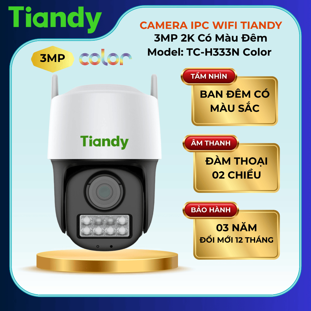 Camera Wifi Tiandy Ngoài Trời TC-H333N | TC-H343N | TC-H353N. Phân giải 3MP, 4MP, 5MP siêu nét.