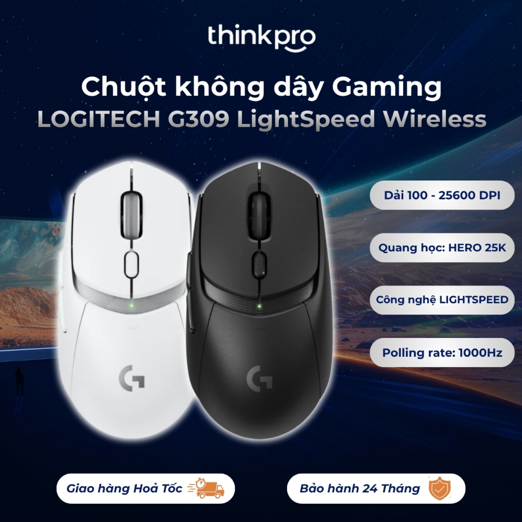 Chuột Gaming Logitech G309 LIGHTSPEED Wireless Bluetooth Polling Rate 1K, 25.600 DPI Bảo hành Chính 
