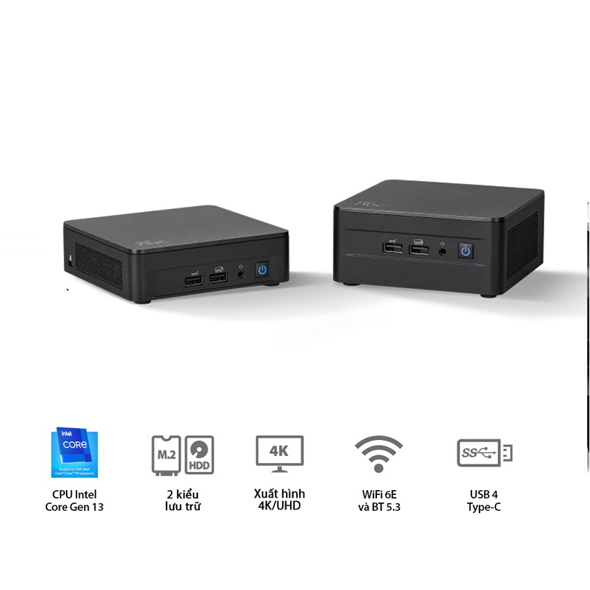 Bộ Mini PC Intel NUC13 PRO Tall RNUC13ANHI300000i (i3-1315U/ 2xDDR4-3200/3xNVMe/SATA/2xHDMI 2.1/2xDP