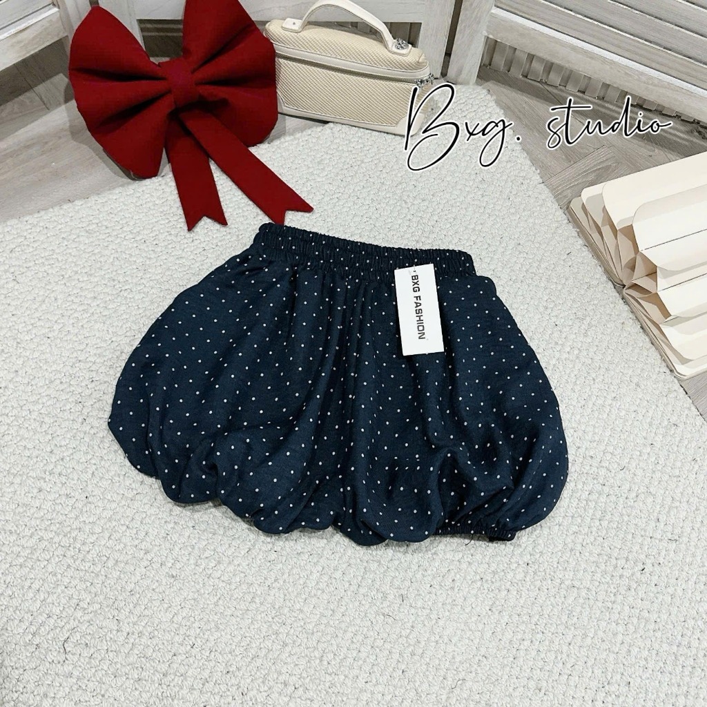 Quần Short Bí Phồng Chấm Bi Dễ Thương Lưng Chun- Trendy 12 Tháng Sáu MA 609 | BigBuy360 - bigbuy360.vn