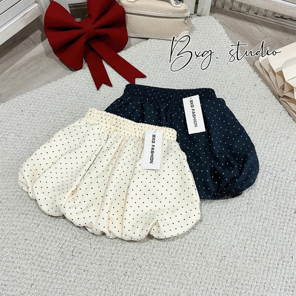 Quần Short Bí Phồng Chấm Bi Dễ Thương Lưng Chun- Trendy 12 Tháng Sáu MA 609 | BigBuy360 - bigbuy360.vn