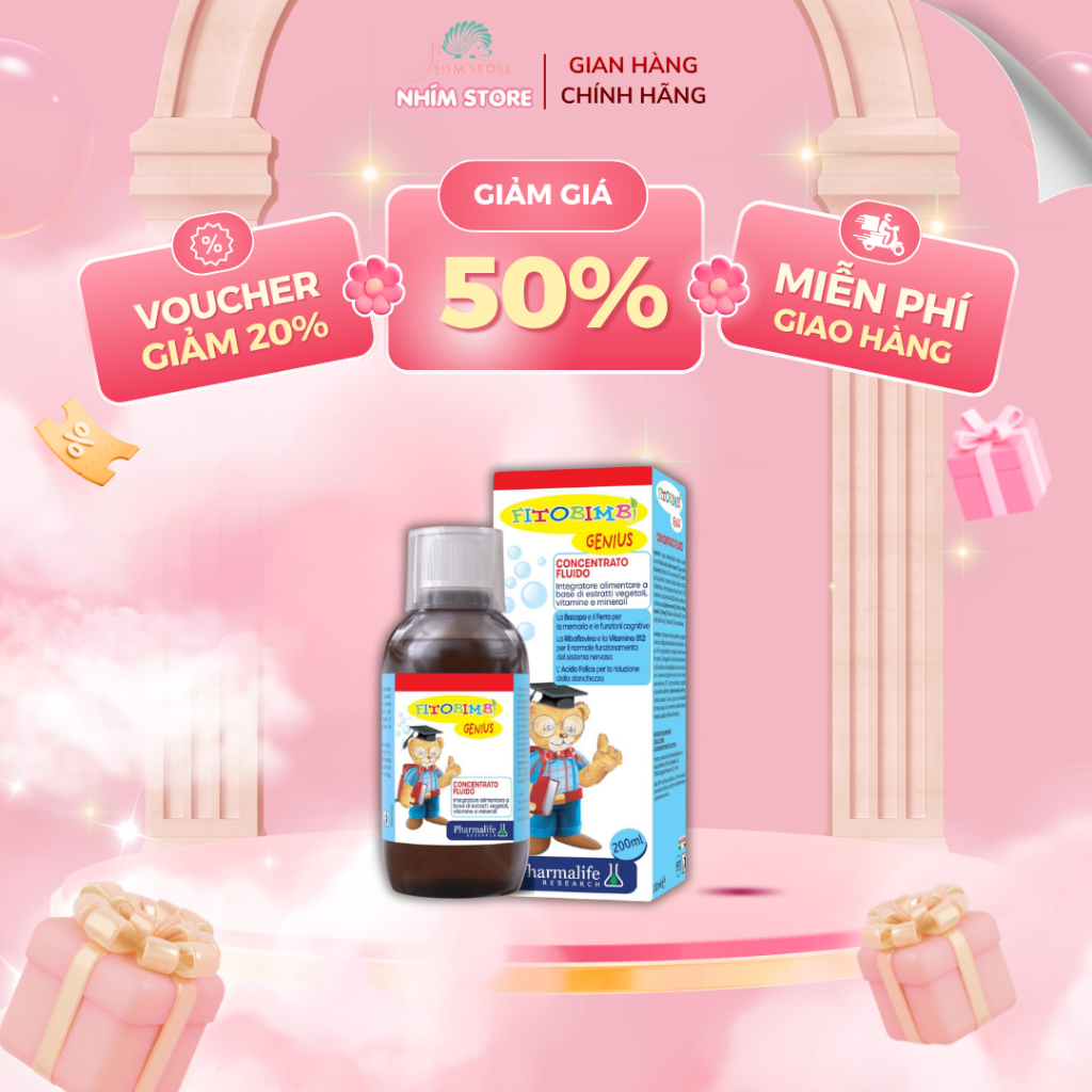 Fitobimbi Genius Siro Hỗ trợ trẻ tăng cường nhận thức, ghi nhớ tốt, giảm căng thẳng, giấc ngủ ngon