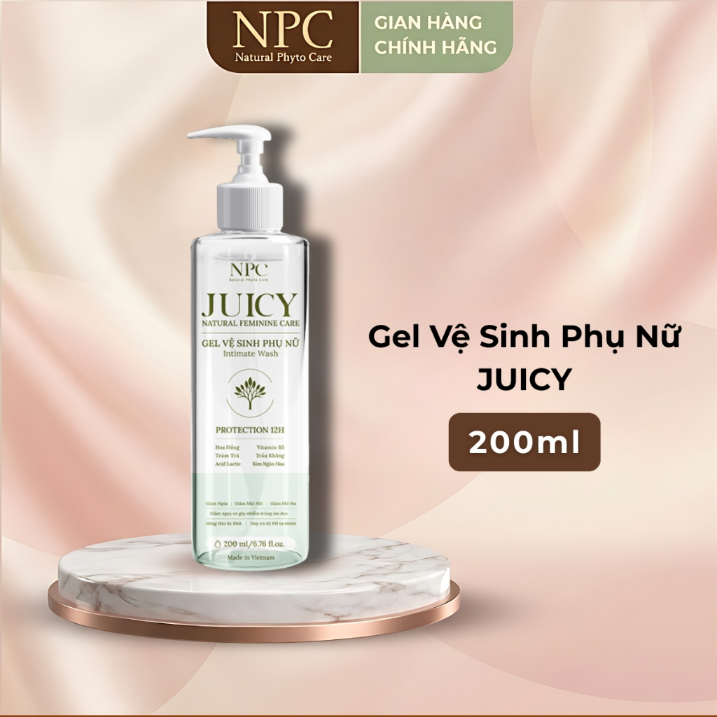 Dung dịch vệ sinh phụ nữ NPC Juicy tinh chất trầu không kháng khuẩn tự nhiên 200ml - NPC PHAR