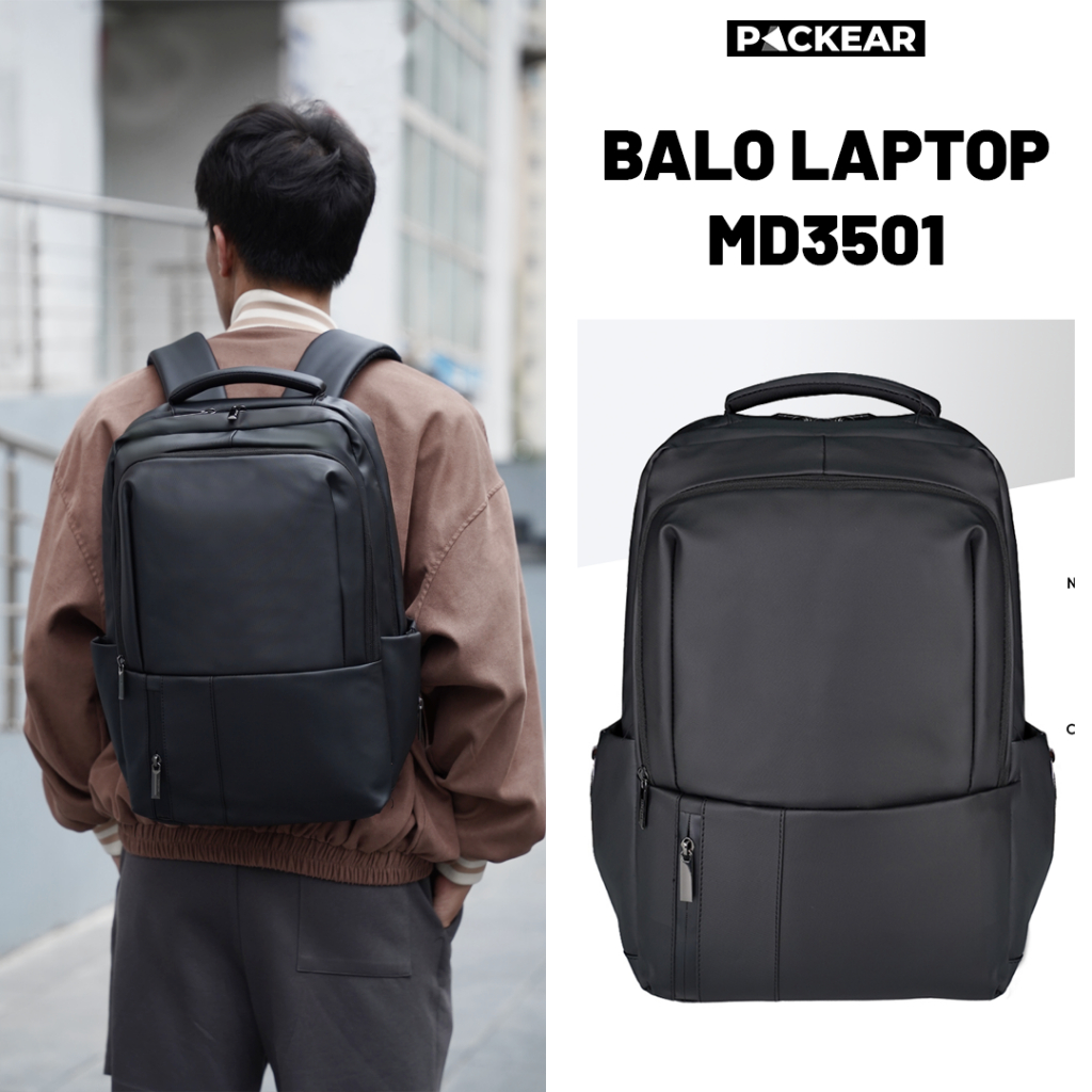 Balo Laptop Chống Nước PACKEAR 3501– Balo 18inch Văn Phòng Đa Năng, Chịu Lực Tốt, Du Lịch Ngắn Ngày