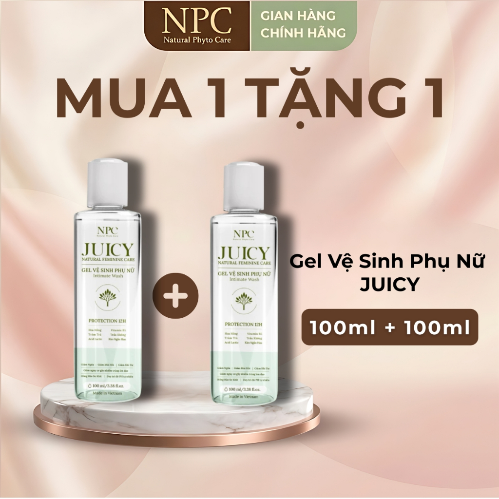 COMBO 2 chai dung dịch vệ sinh phụ nữ NPC Juicy tinh chất trầu không 100ml - NPC PHAR