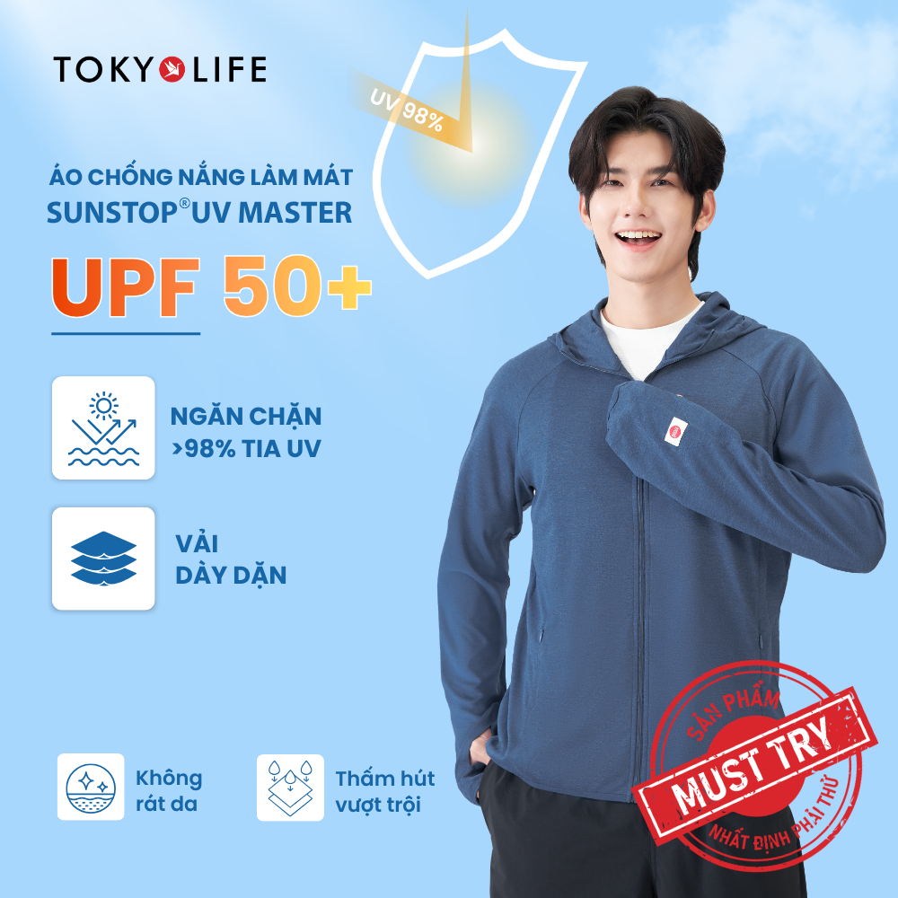 Áo Khoác Chống Nắng Chống Tia UV Nam Sunstop UV Master Cao Cấp Mũ Liền Dày Dặn 40000540 - TOKYOLIFE