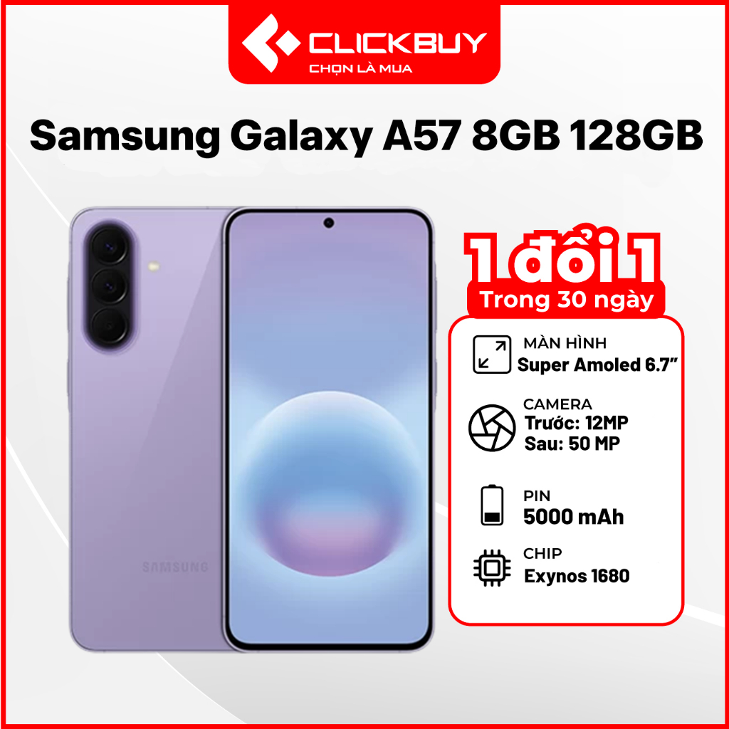 Điện Thoại Samsung Galaxy A57 5G RAM 8GB Bộ Nhớ 128GB Chip Exynos 1680 Siêu Mỏng Chính Hãng | BigBuy360 - bigbuy360.vn