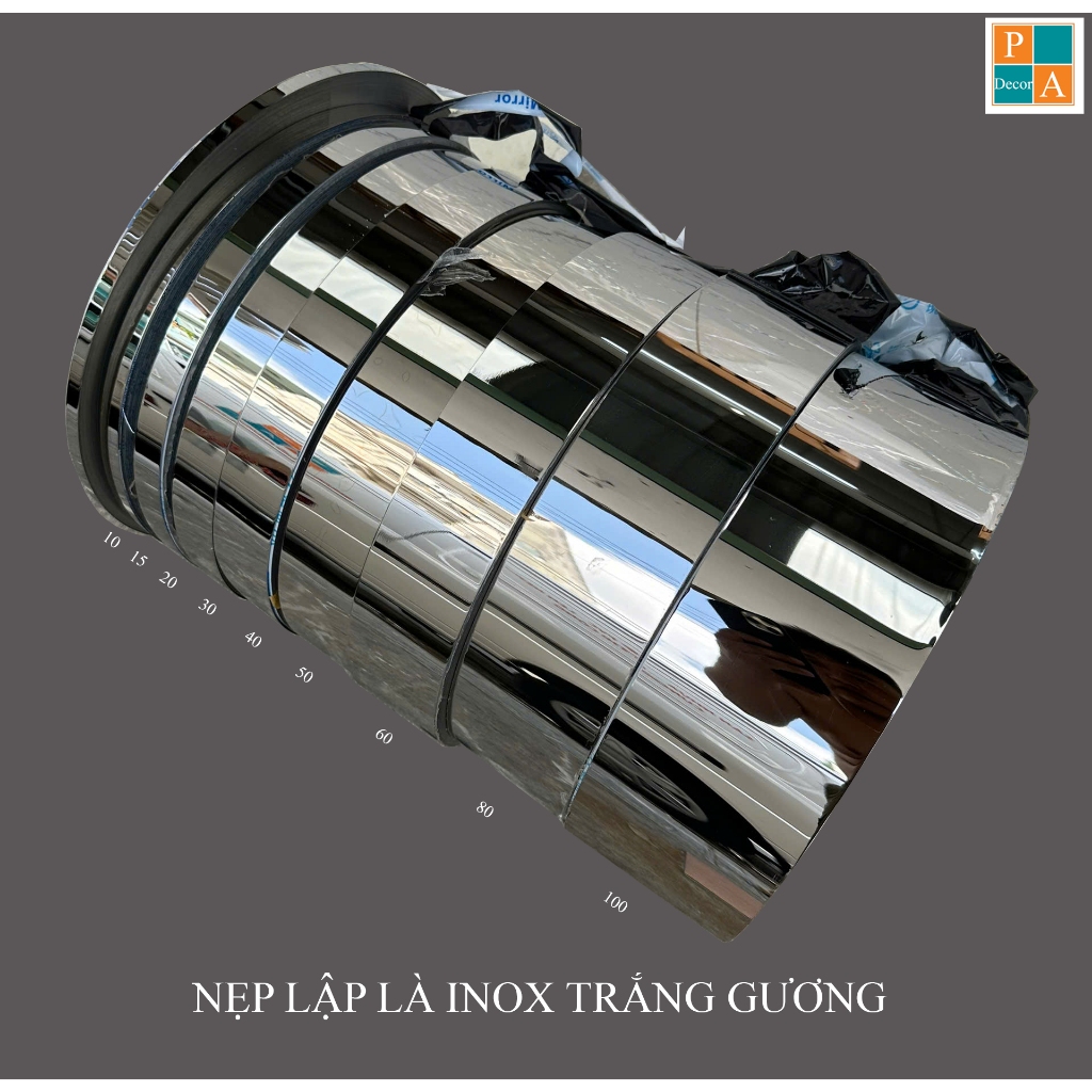 Nẹp la inox. Nẹp lập là inox màu vàng, inox vàng hồng, inox đen, inox trắng, inox vàng xước (giá the