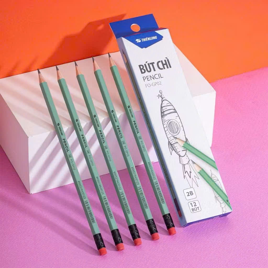 Combo 12 cây bút chì gỗ Thiên Long 2B FO-GP02