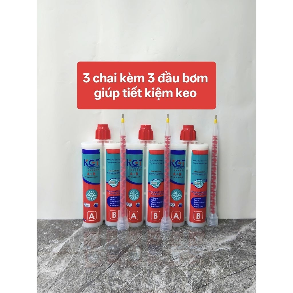 KEO CHÀ RON GẠCH,KEO EPOXY CHÀ RON MẠCH 2 THÀNH PHẦN ( 3 chai lẻ)