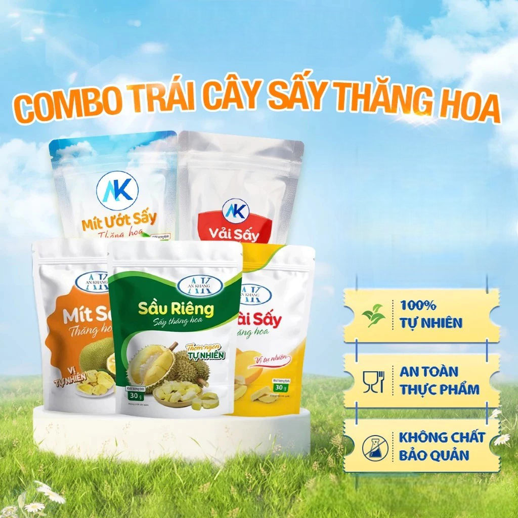 [Laifarm] Combo trái cây sấy thăng hoa  100% không hương liệu AnKhang Foods