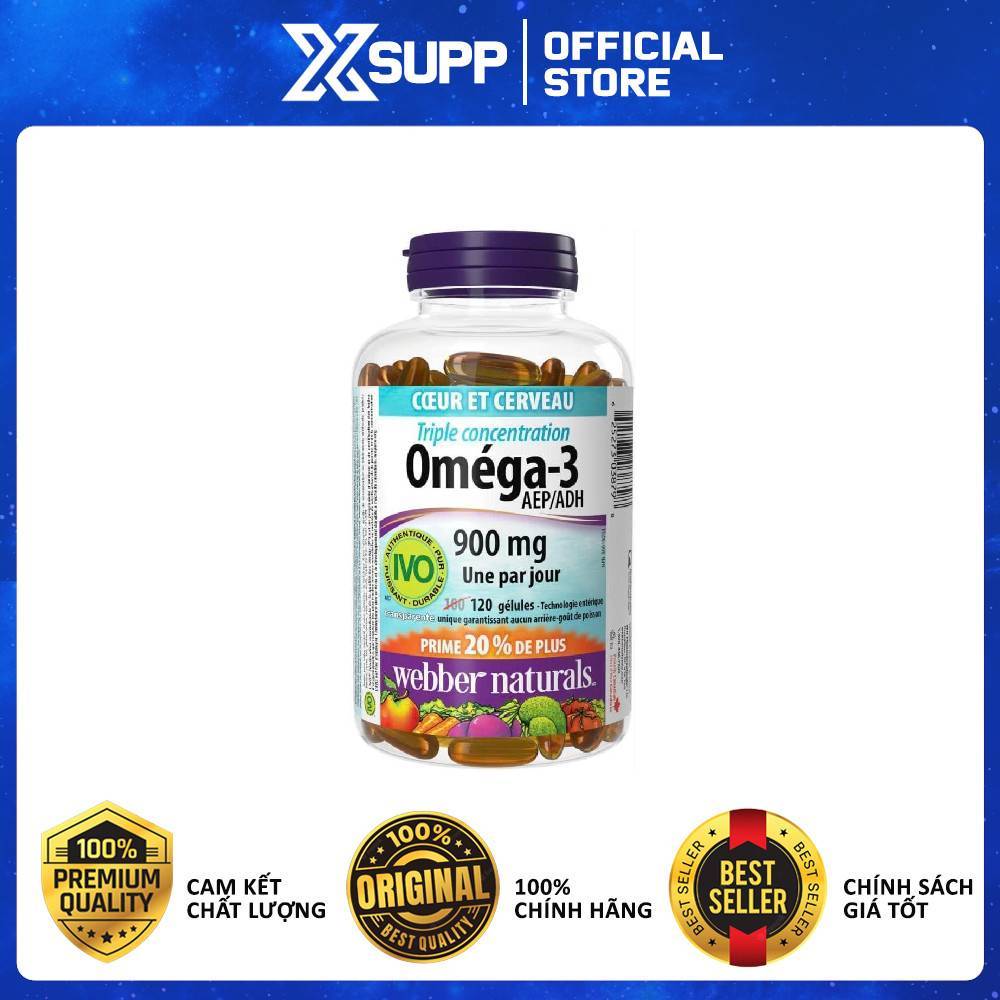 Omega 3 900mg Webber Naturals – Bổ Não, Sáng Mắt