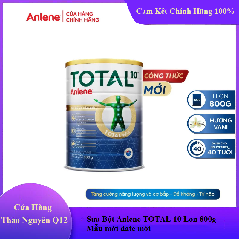 [Chính Hãng] Sữa Bột  Anlene ToTal 10 Lon 800g Mẫu Mới Date Mới