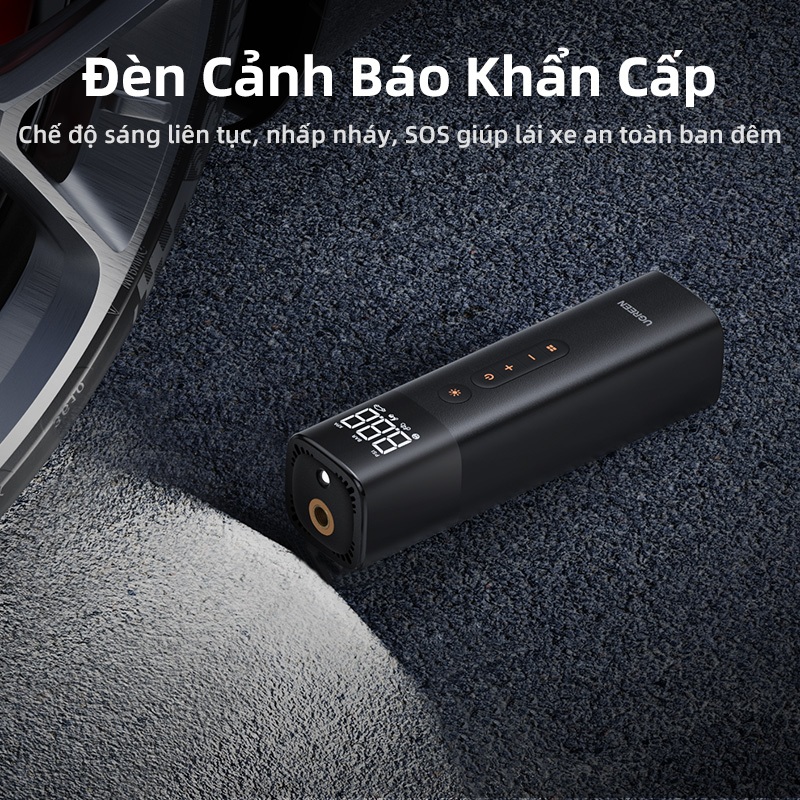 Máy bơm không khí ô tô UGREEN Máy nén khí di động cho ô tô Xe máy Xe đạp Máy bơm lốp điện với màn hình kỹ thuật số LCD | BigBuy360 - bigbuy360.vn
