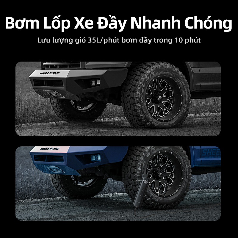 Máy bơm không khí ô tô UGREEN Máy nén khí di động cho ô tô Xe máy Xe đạp Máy bơm lốp điện với màn hình kỹ thuật số LCD | BigBuy360 - bigbuy360.vn