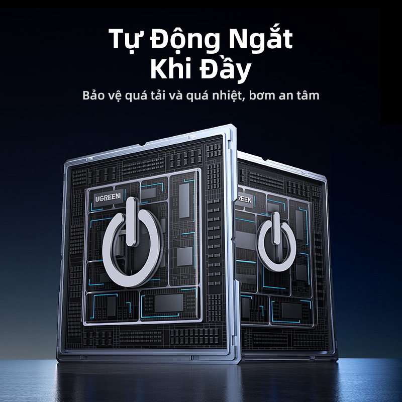 Máy bơm không khí ô tô UGREEN Máy nén khí di động cho ô tô Xe máy Xe đạp Máy bơm lốp điện với màn hình kỹ thuật số LCD | BigBuy360 - bigbuy360.vn